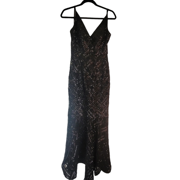 Eliza J Black sequins Gown Size 0 NWOT - Picture 4 of 10